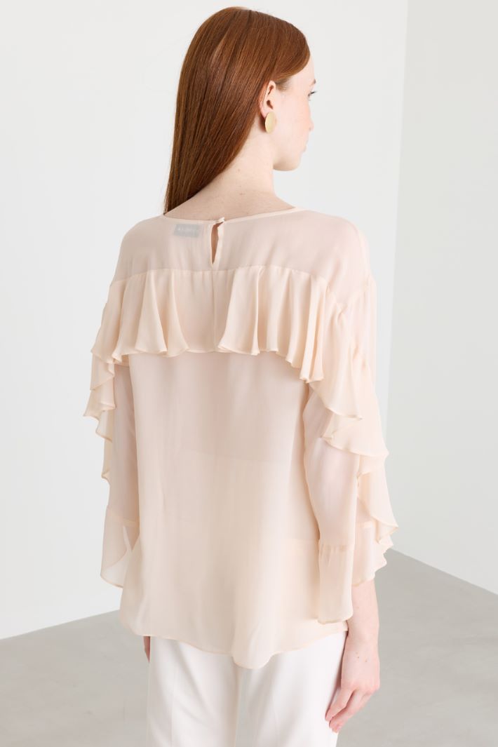 Blusa con rouches - ROSA - Intrend - 4