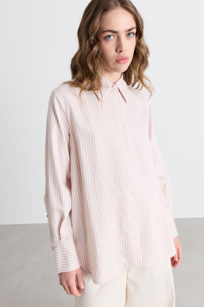 Camicia in twill con spacchi - ROSA - Intrend - 2