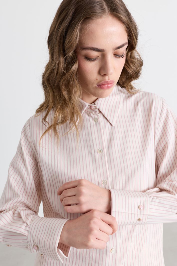 Camicia in twill con spacchi - ROSA - Intrend - 3