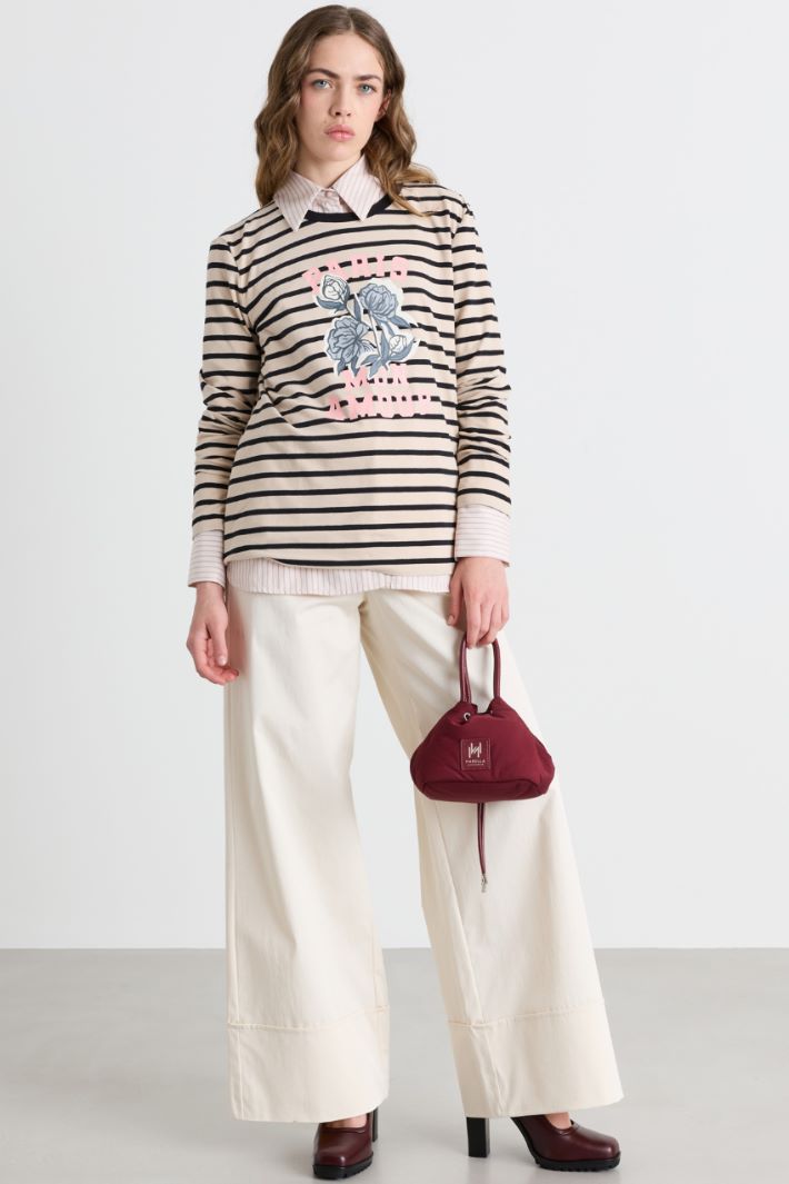 Camicia in twill con spacchi - ROSA - Intrend