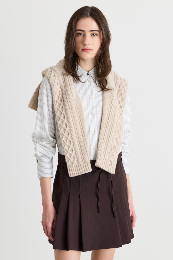 Camicia in twill con spacchi - BIANCO NERO - Intrend - 2