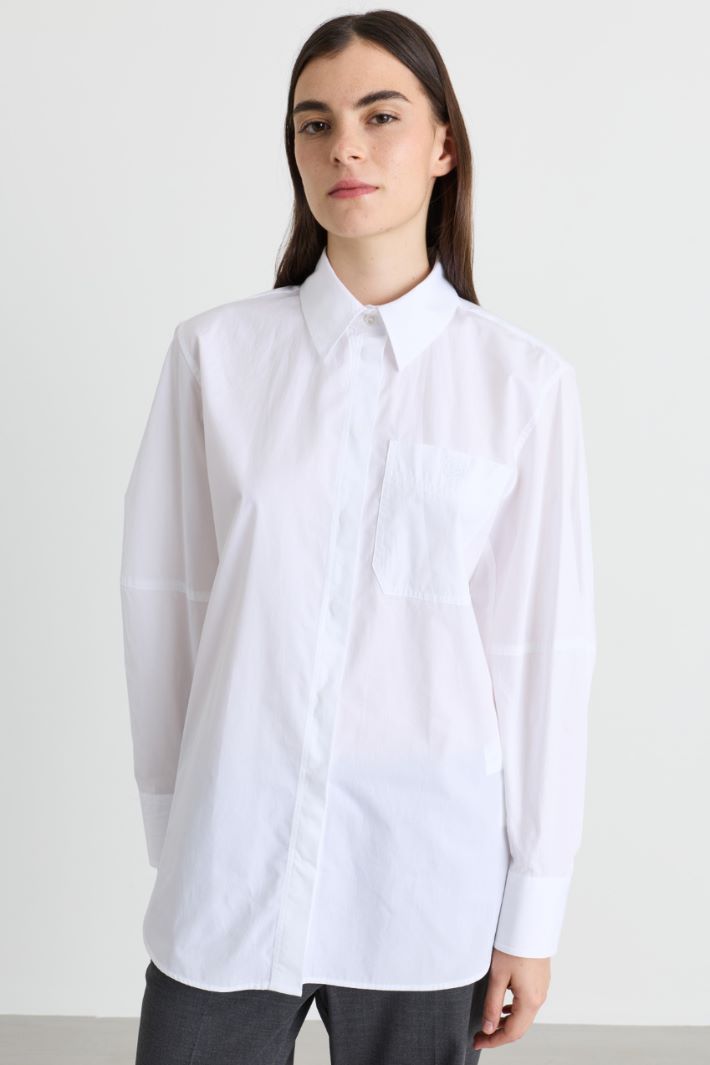 Camicia con cravatta e fiore - BIANCO - Intrend - 2