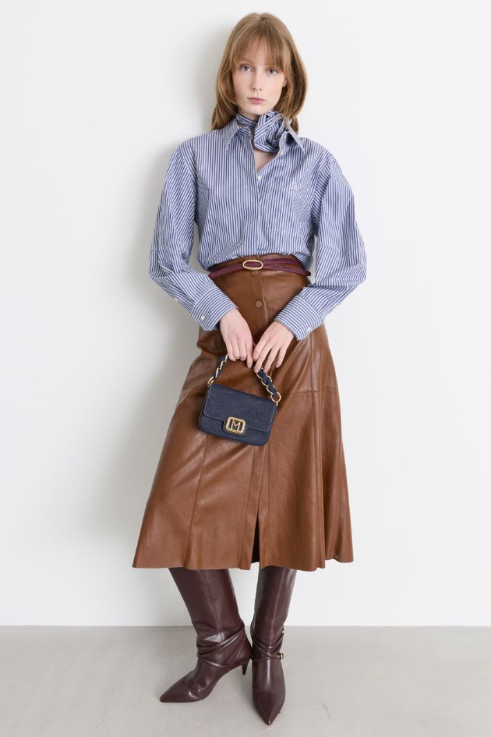 Camicia con cravatta e fiore - BLU BIANCO - Intrend