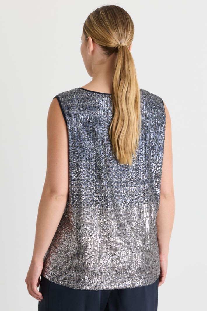 Top con paillettes sfumate - ARGENTO - Intrend - 4