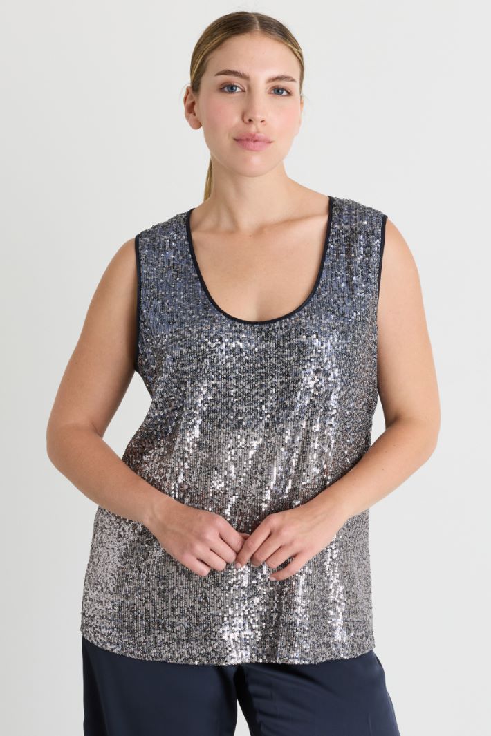 Top con paillettes sfumate - ARGENTO - Intrend - 2