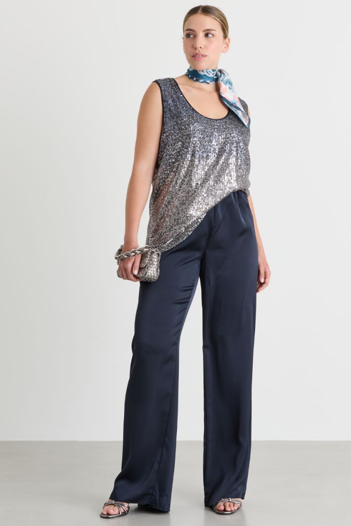 Top con paillettes sfumate - ARGENTO - Intrend