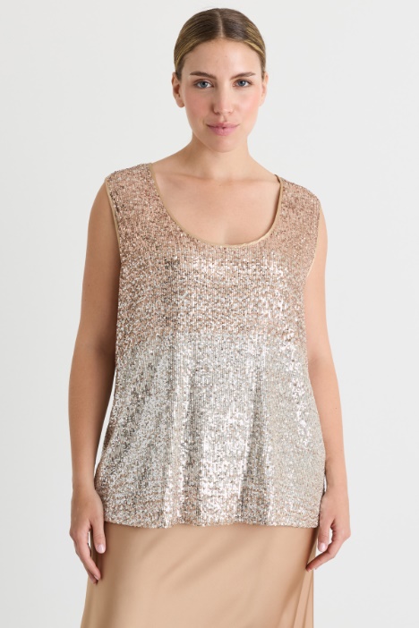 Top con paillettes sfumate - Intrend