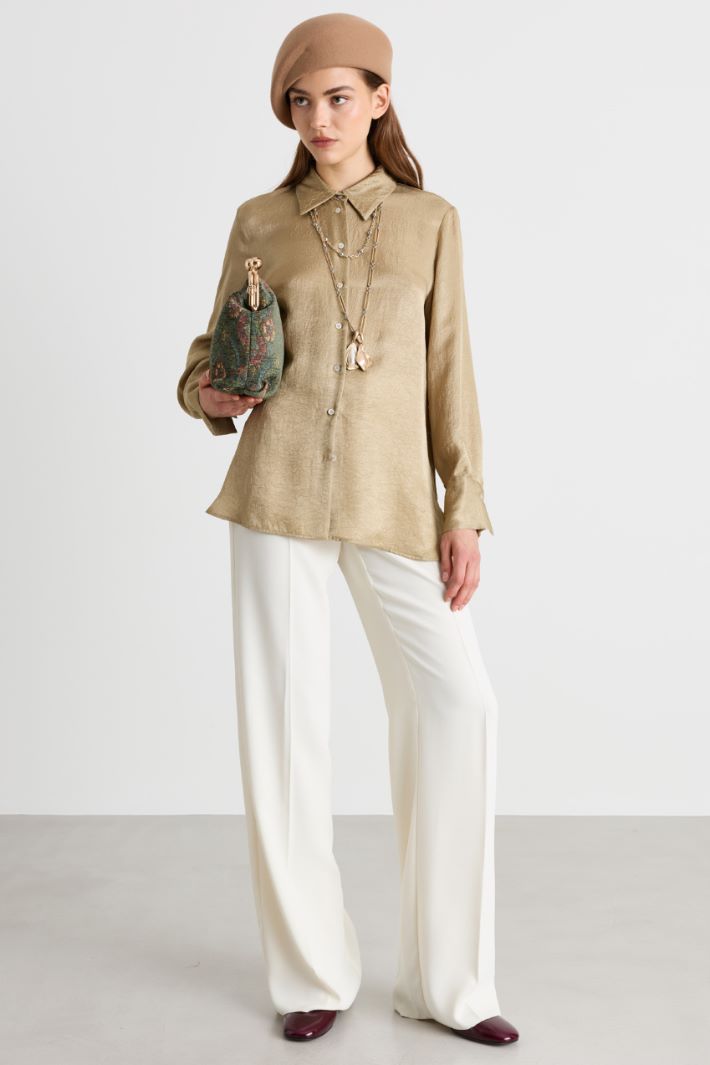 Camicia effetto crinckle - VERDE - Intrend