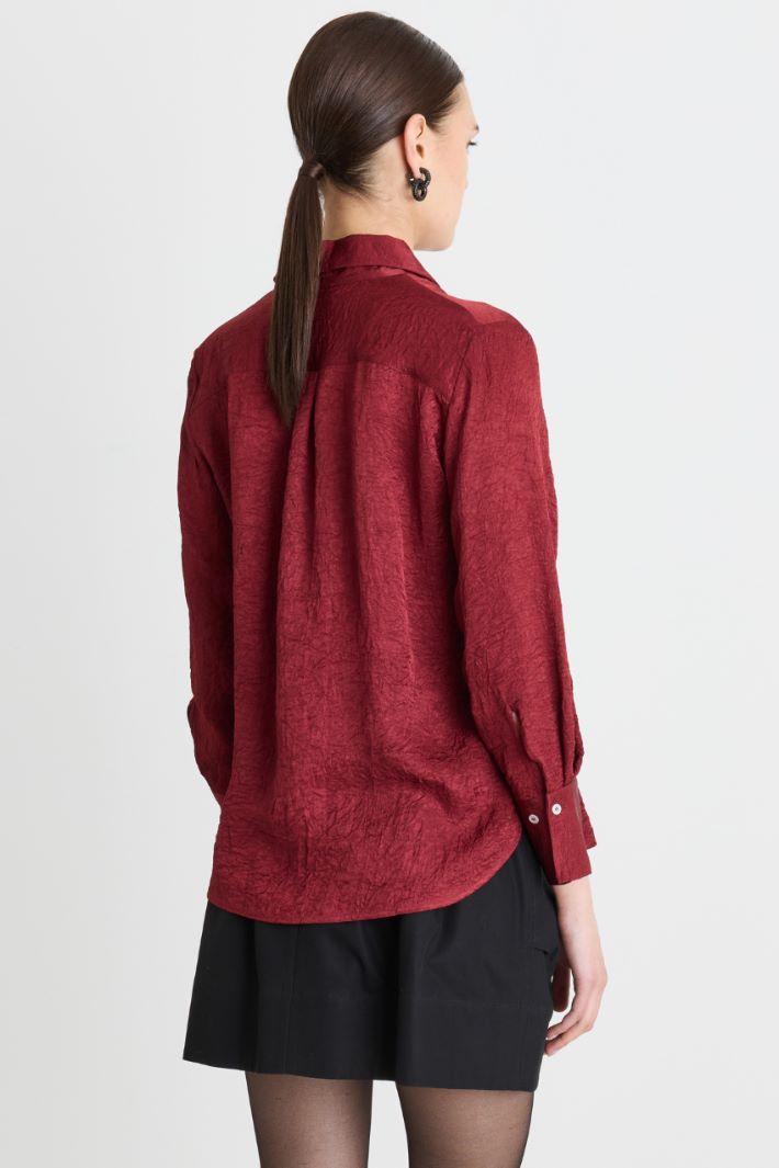 Camicia effetto crinckle - BORDEAUX - Intrend - 4