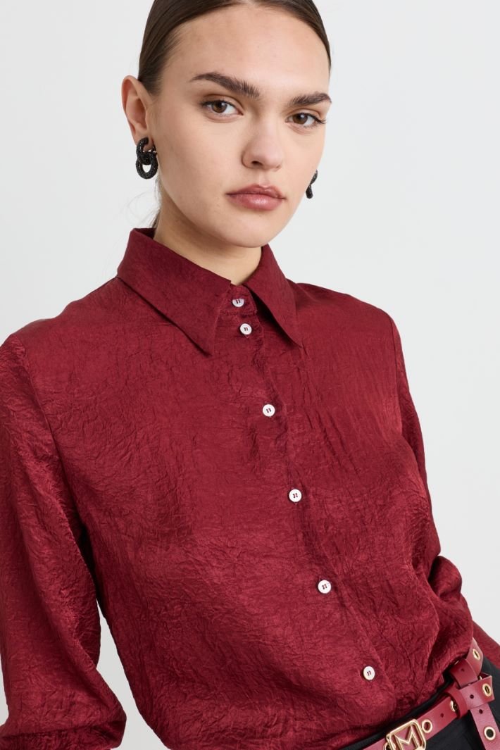 Camicia effetto crinckle - BORDEAUX - Intrend - 3