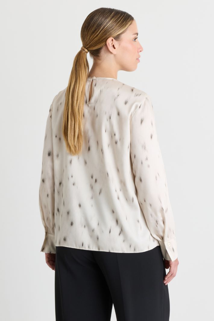 Blusa in twill - BIANCO - Intrend - 4
