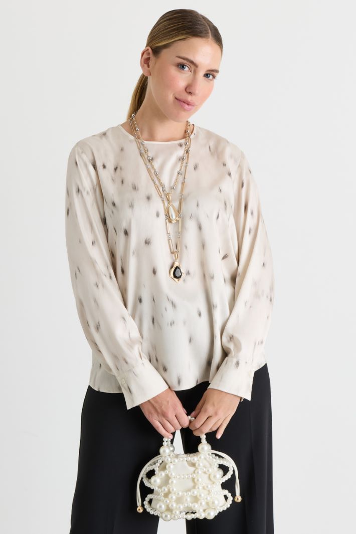 Blusa in twill - BIANCO - Intrend - 2