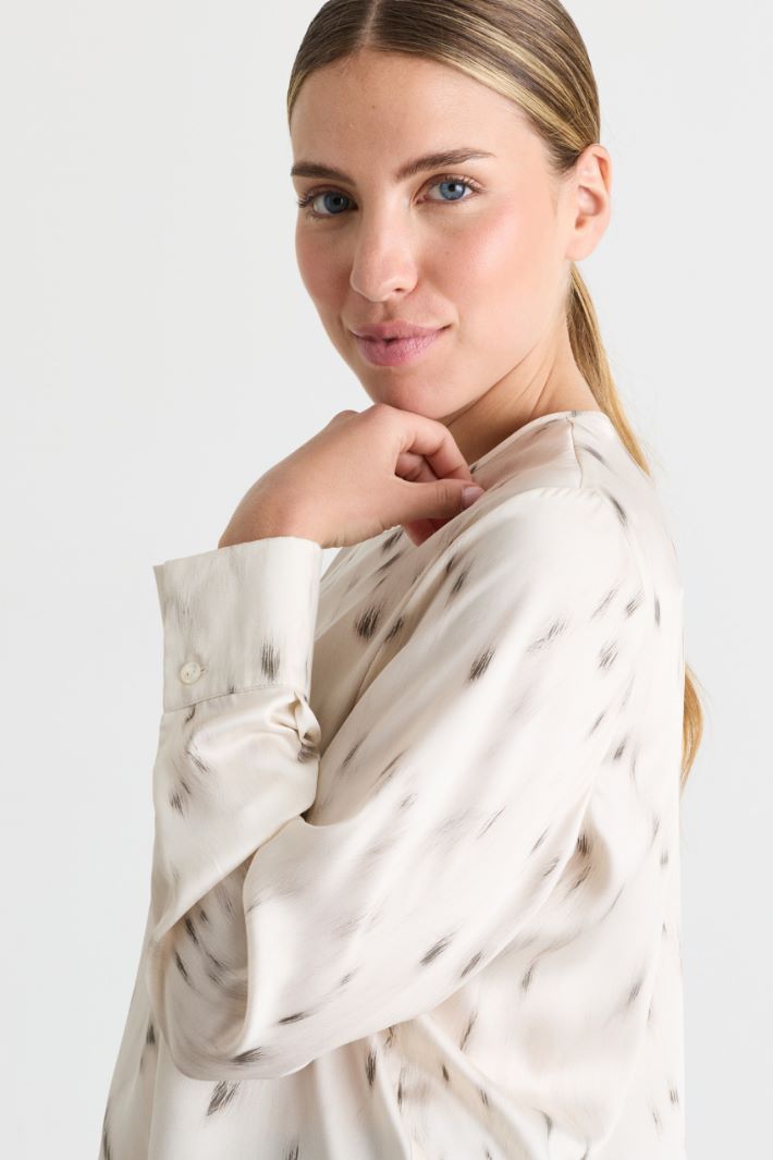 Blusa in twill - BIANCO - Intrend - 3