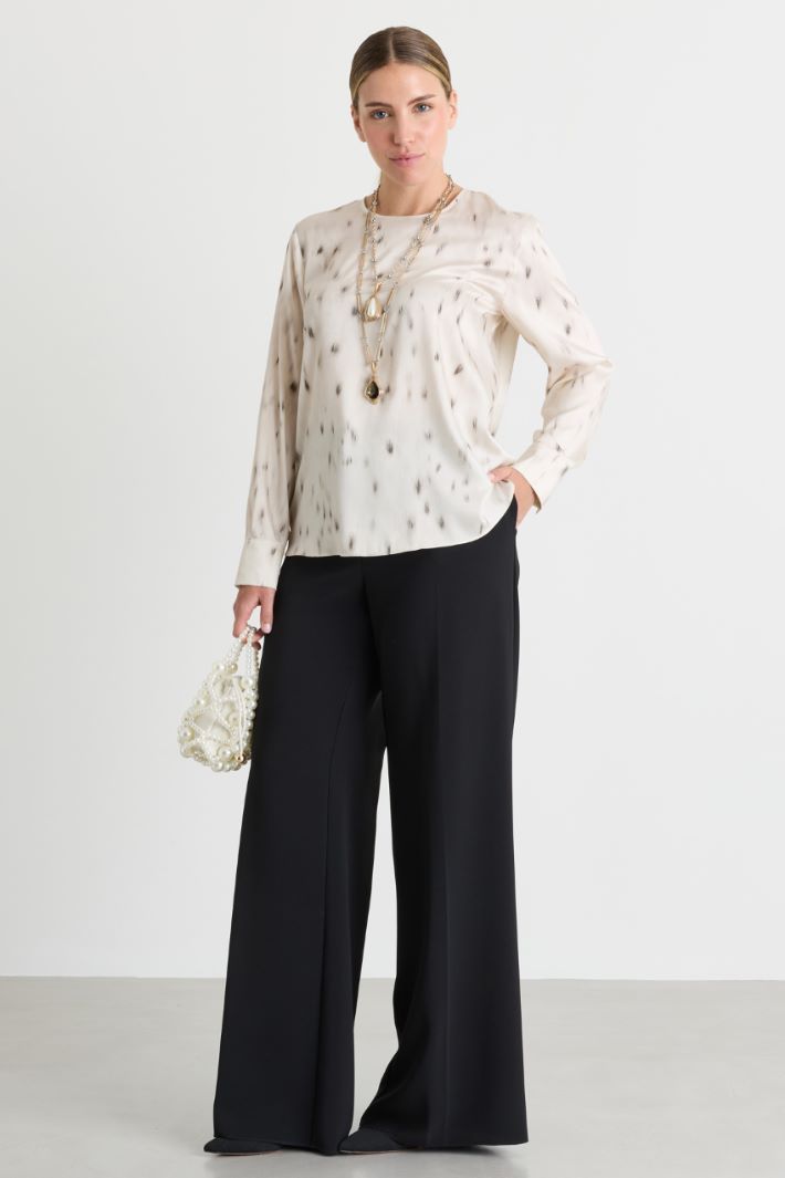 Blusa in twill - BIANCO - Intrend