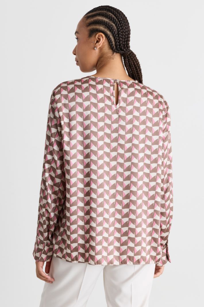 Blusa in twill - MARRONE ROSA - Intrend - 4