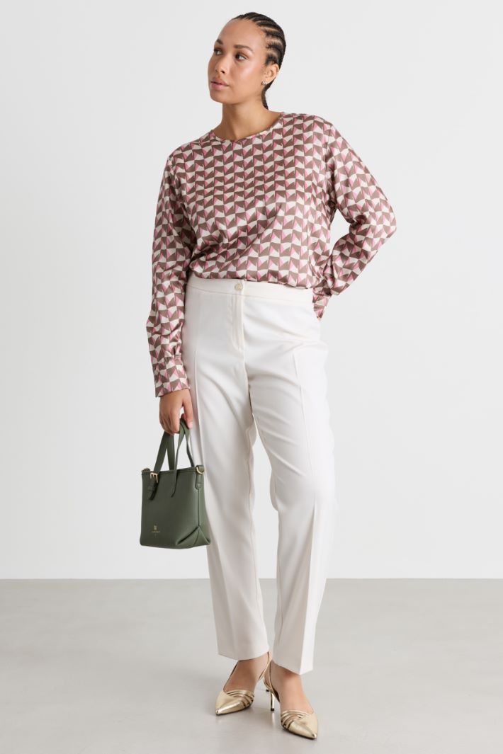 Blusa in twill - MARRONE ROSA - Intrend