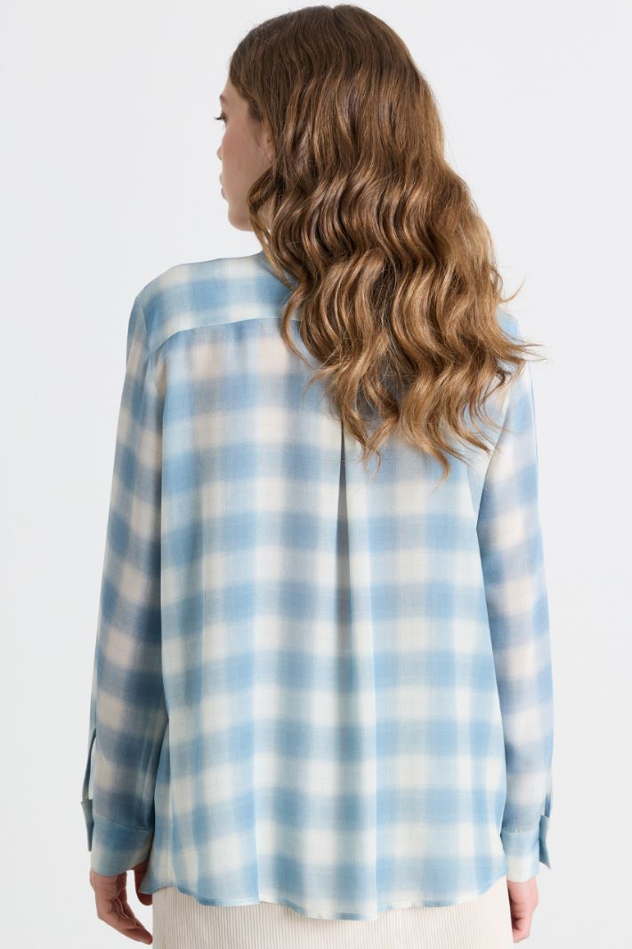 Camicia in crepe di pura seta - AZZURRO - Intrend - 4