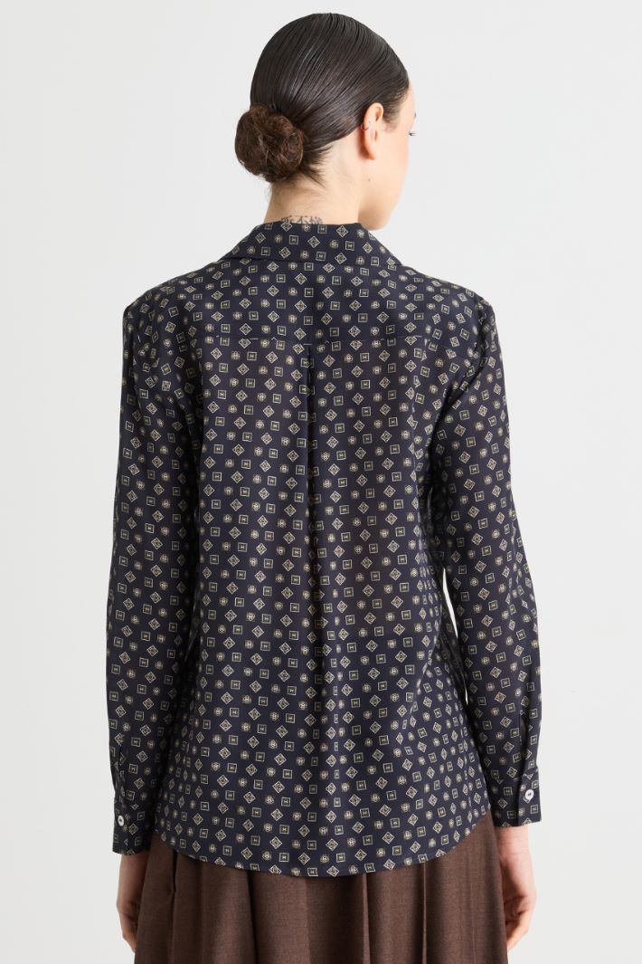 Camicia in crepe di pura seta - BLU - Intrend - 4