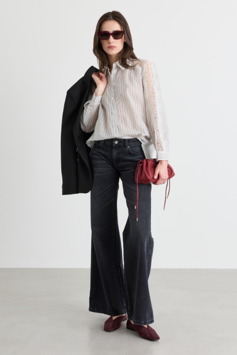 Camicia con intarsio in pizzo - Intrend
