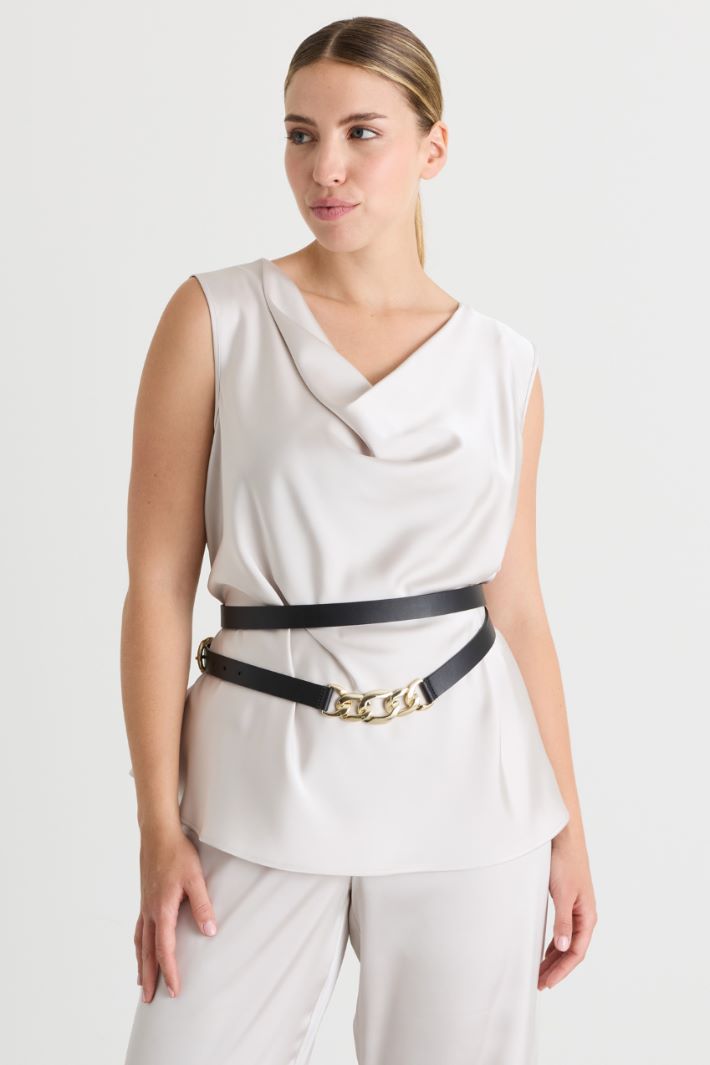 Top in raso drappeggio - GRIGIO - Intrend - 2