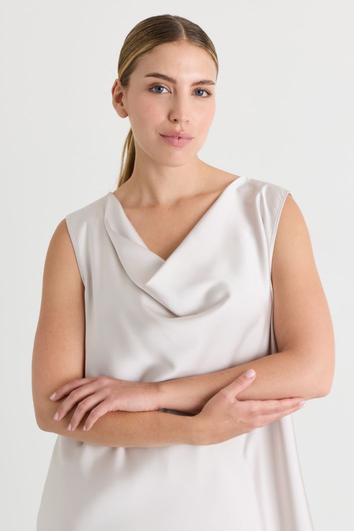 Top in raso drappeggio - GRIGIO - Intrend - 3