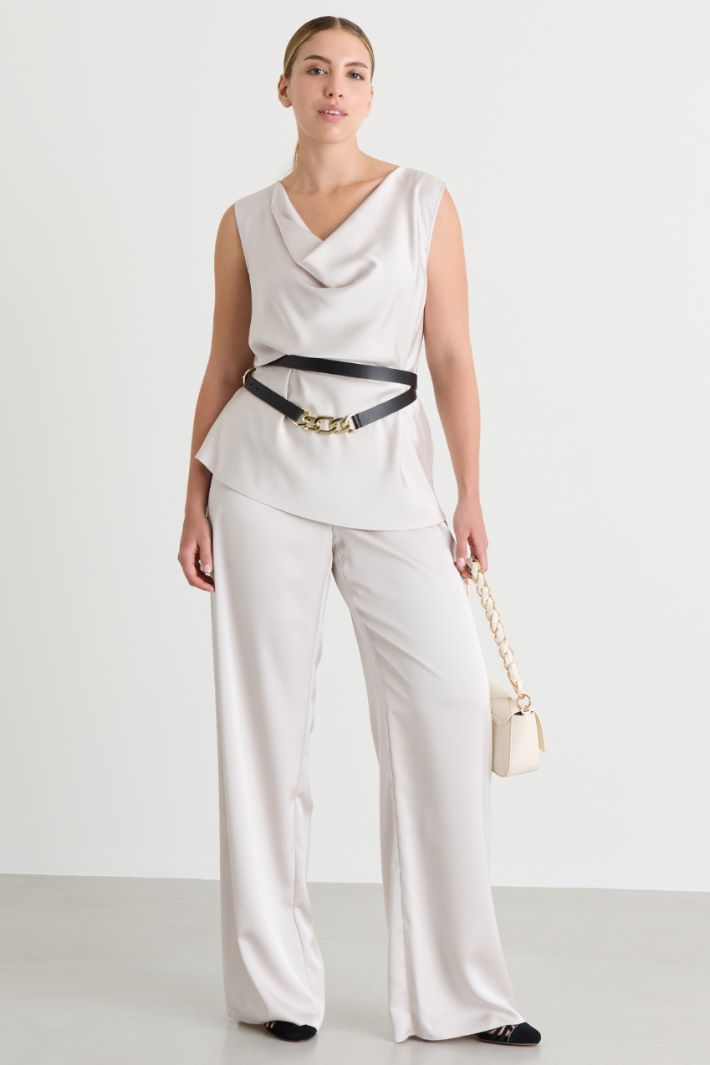Top in raso drappeggio - GRIGIO - Intrend