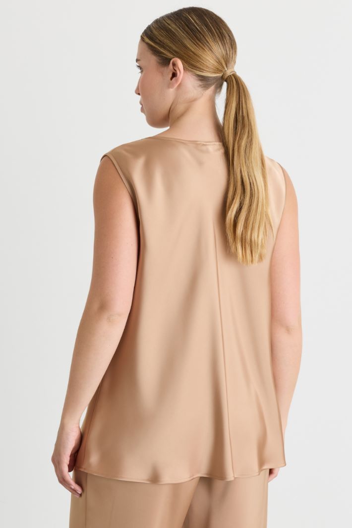 Top in raso drappeggio - CAMMELLO - Intrend - 4