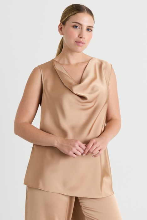 Satin cowl-neck top - Intrend