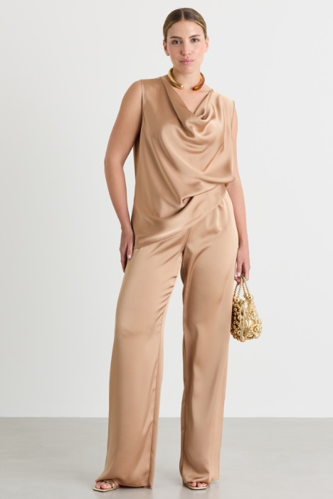 Drapiertes Satin-Top - Intrend