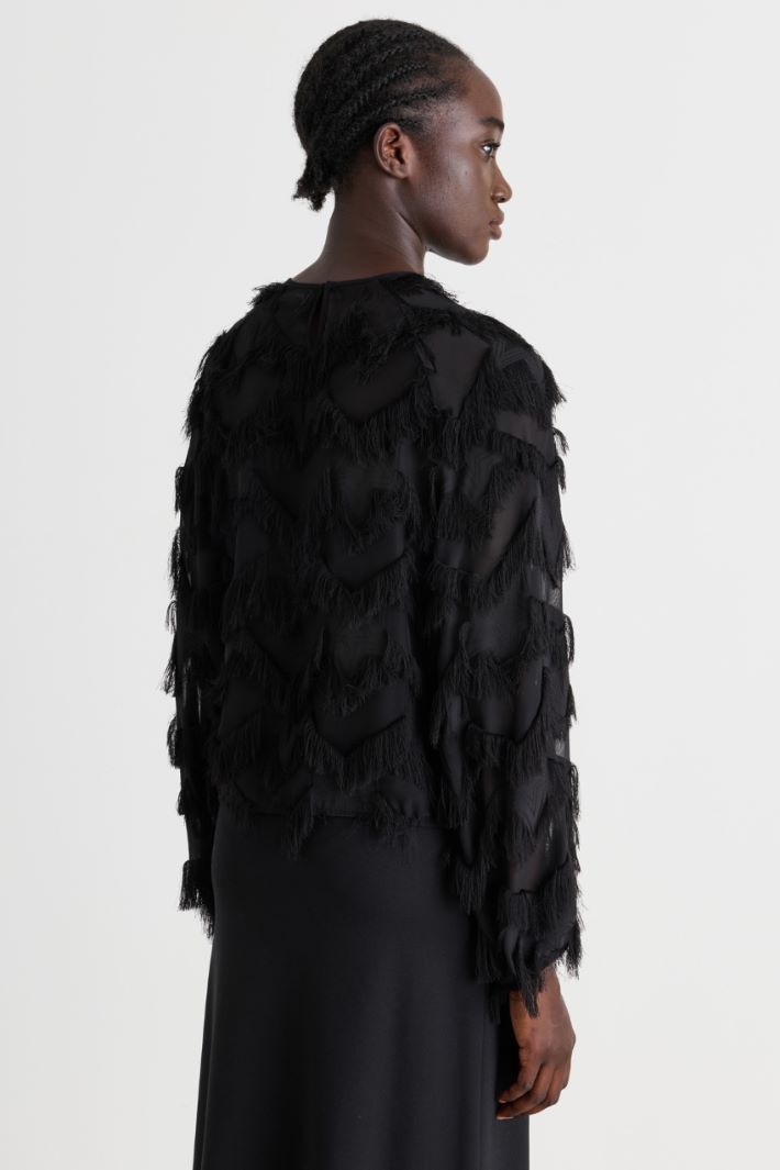 Blusa in fil coupé - NERO - Intrend - 4