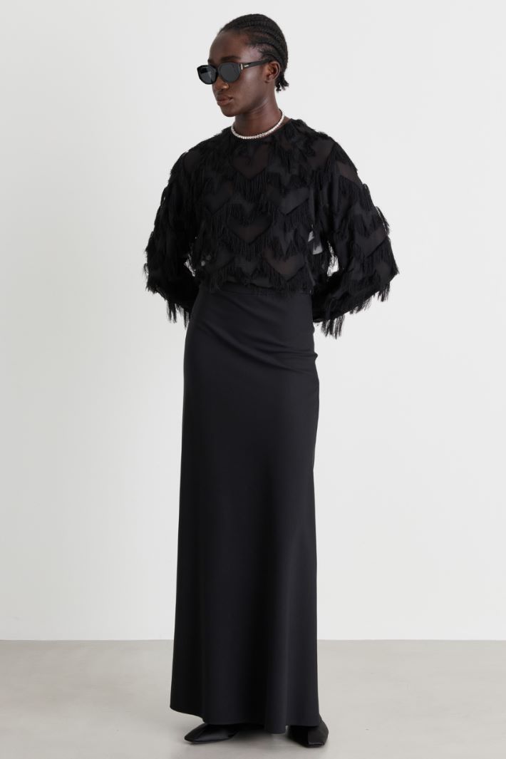 Blusa in fil coupé - NERO - Intrend