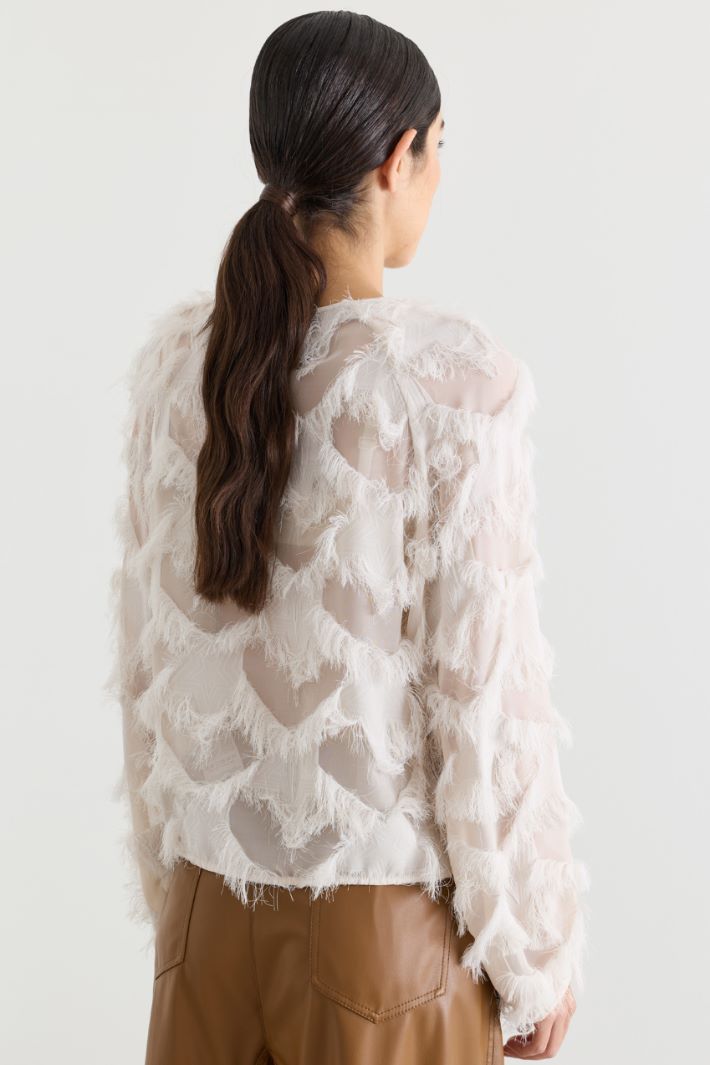 Blusa in fil coupé - BIANCO - Intrend - 4