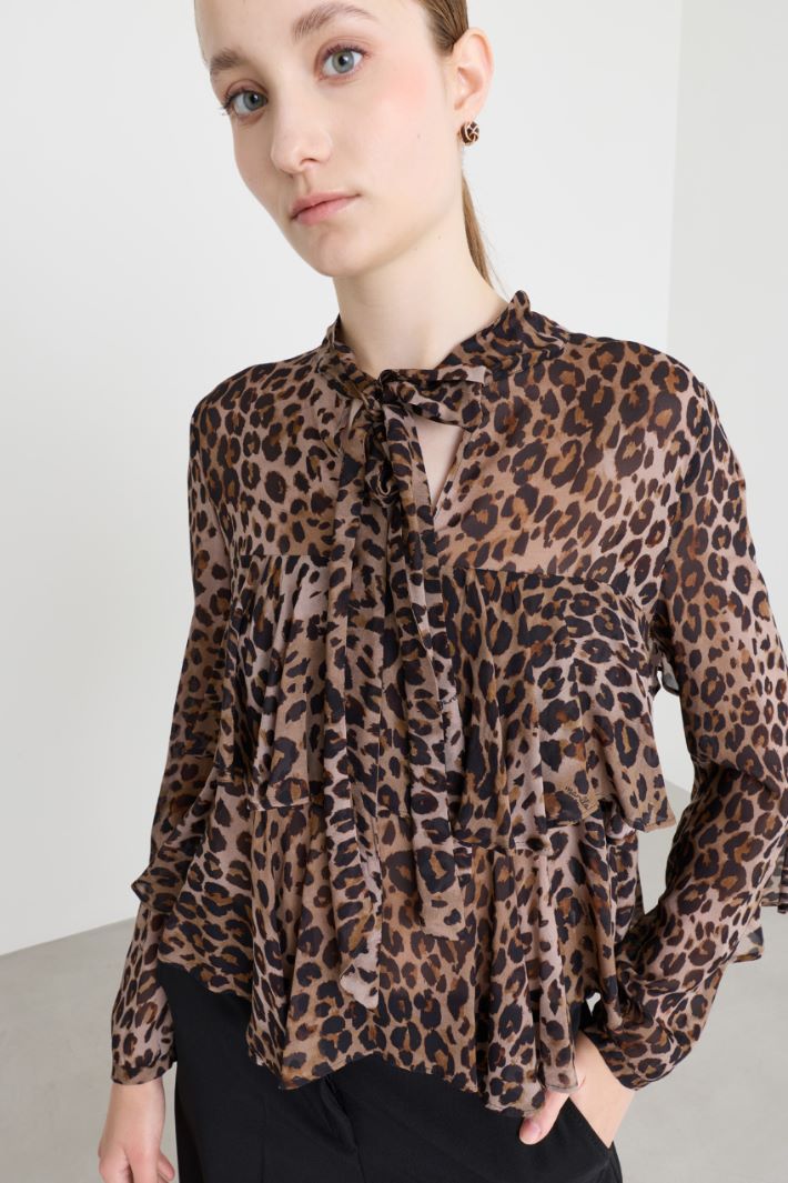 Camicia con balze - ANIMALIER - Intrend - 3
