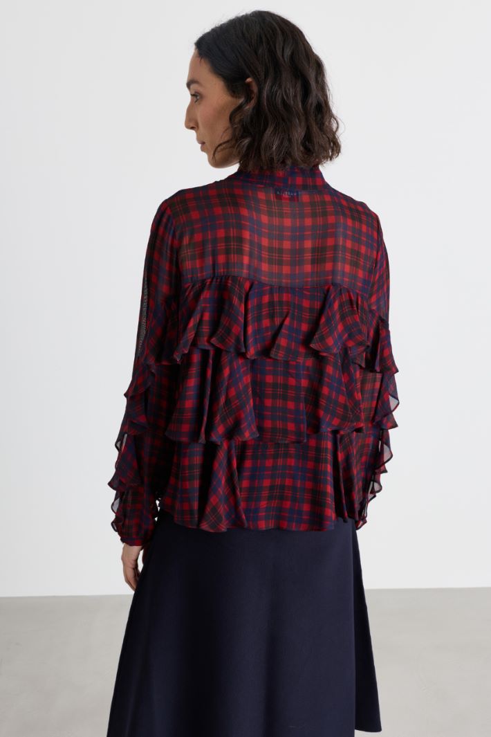 Camicia con balze - ROSSO BLU - Intrend - 4