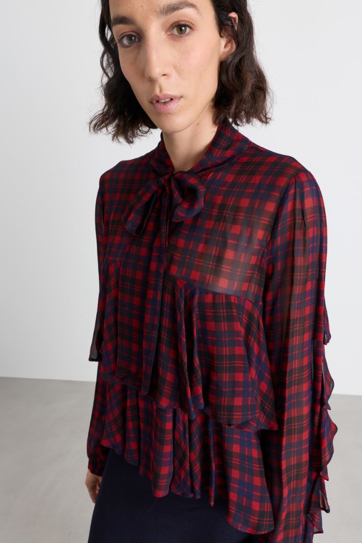 Camicia con balze - ROSSO BLU - Intrend - 3