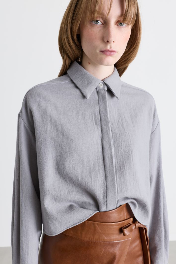 Camicia crop dal fit boxy - GRIGIO - Intrend - 3