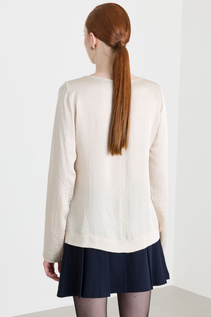 Top in tessuto crinckle - BIANCO - Intrend - 4