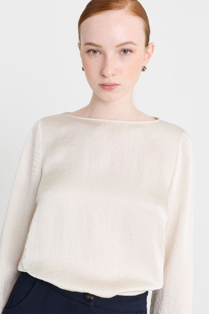 Top in tessuto crinckle - BIANCO - Intrend - 3