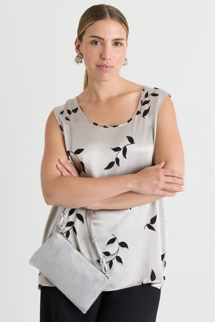 Top in raso dévoré - GRIGIO - Intrend - 2