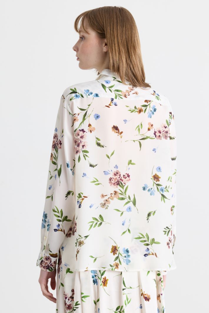 Camicia in crepe de chine - BIANCO ROSA - Intrend - 4