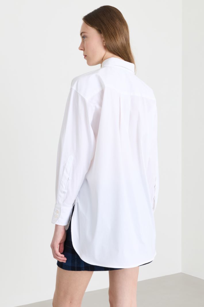 Camicia in popeline con cravatta - BIANCO - Intrend - 4