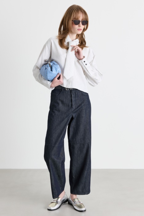 Camicia cropped in twill - Intrend
