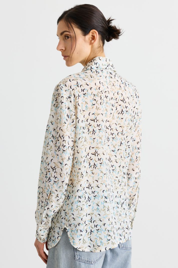 Camicia in crepe stampato - BIANCO - Intrend - 4