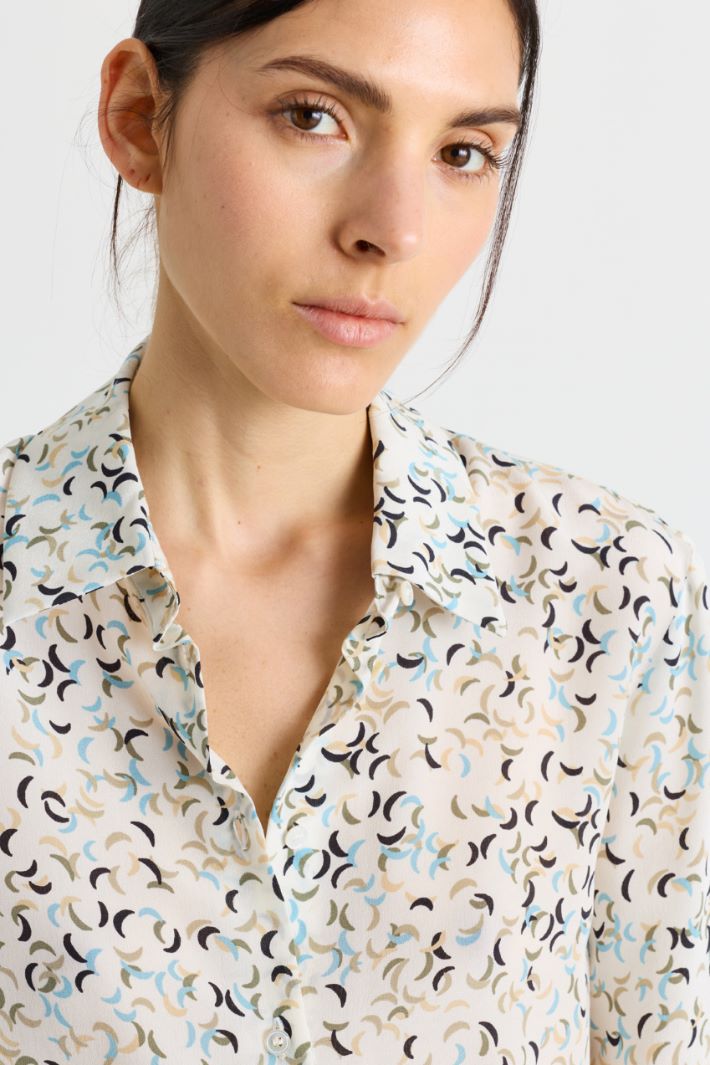 Camicia in crepe stampato - BIANCO - Intrend - 3
