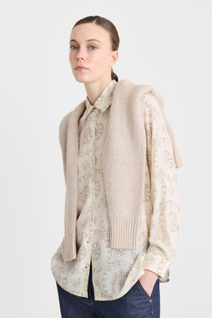 Camicia in crepe stampato - BIANCO NERO - Intrend - 2