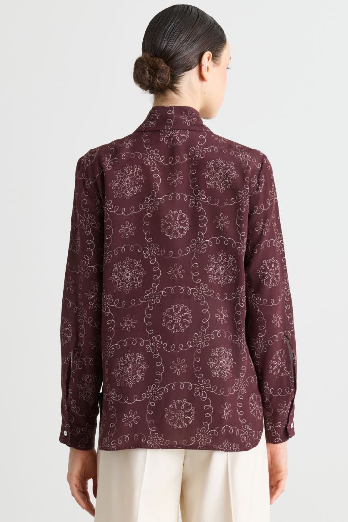 Camicia in crepe stampato - BORDEAUX - Intrend - 4
