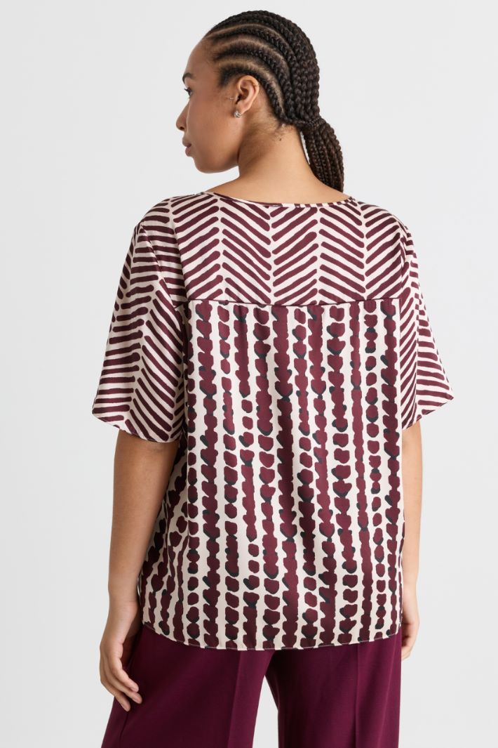 Top in raso stampato - BORDEAUX AVORIO - Intrend - 4