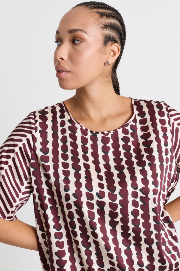 Top in raso stampato - BORDEAUX AVORIO - Intrend - 3