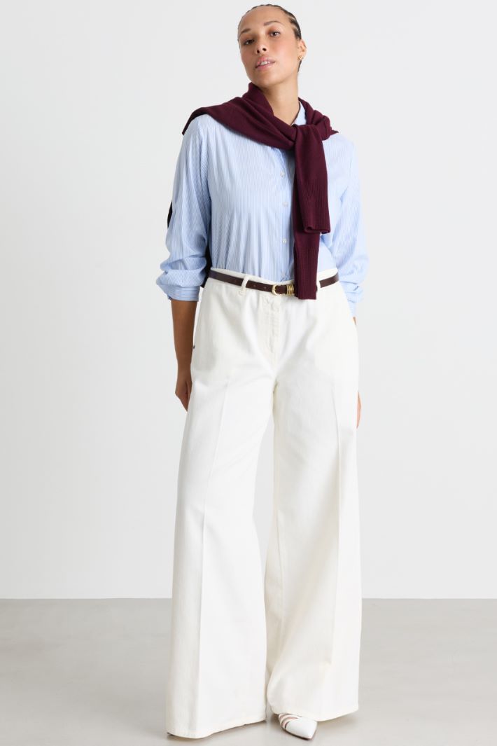 Camicia in popeline - AZZURRO - Intrend