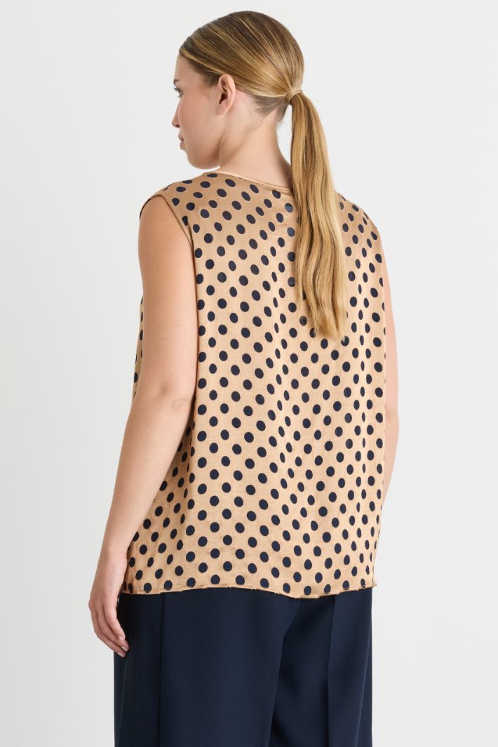 Top in raso a pois - CAMMELLO NERO - Intrend - 4